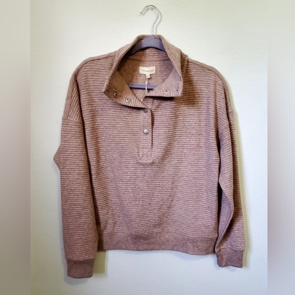 Thread & Supply Cozy Merrick Snap Pullover NWT